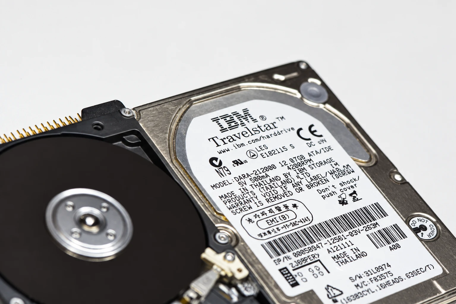 Legacy IBM hard drives prepared for professional data recovery