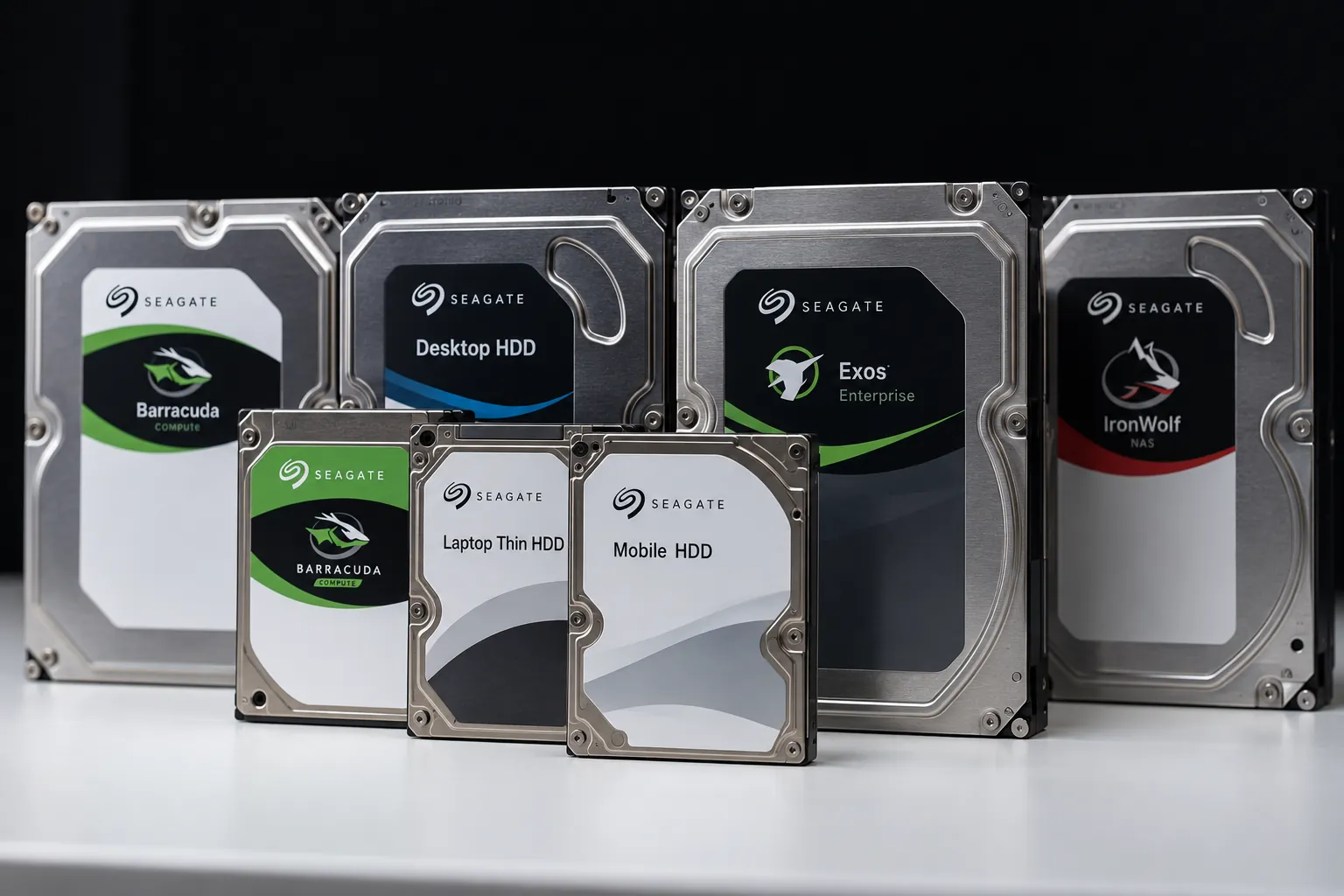 Opened Seagate Barracuda hard drive and components used to illustrate Seagate drive platform recovery