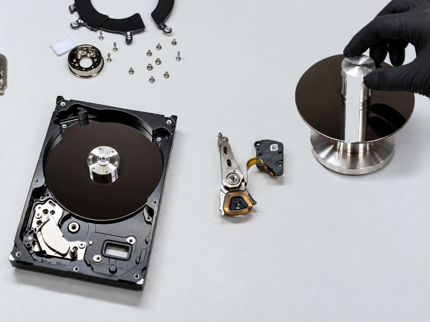 Previously attempted hard drive recovery case undergoing controlled technical evaluation