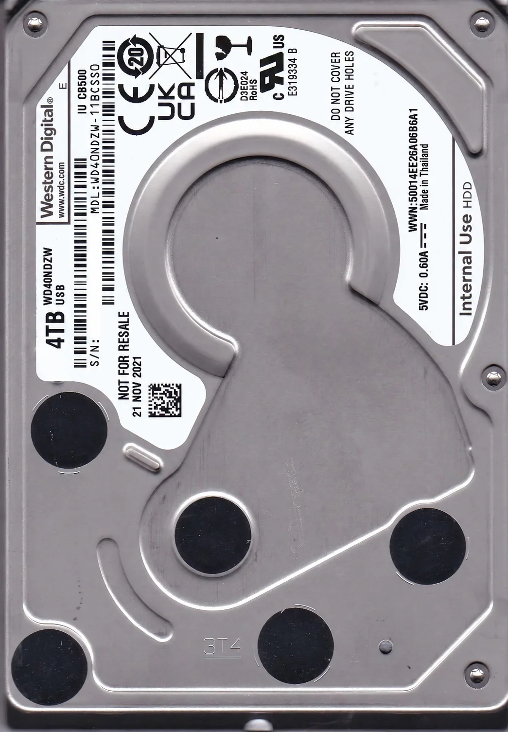 Western Digital WD40NDZW 4 TB Spyglass family hard drive