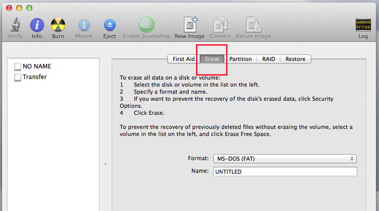 macbook erase disk