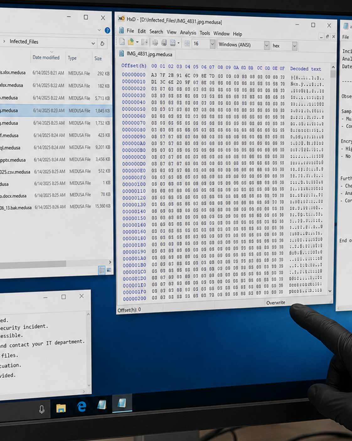 Encrypted file and ransomware variant analysis