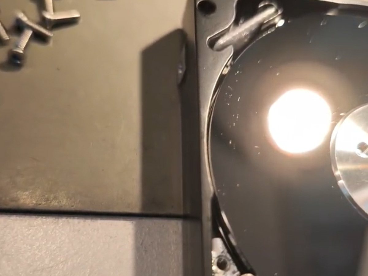 Close view of tiny defects across recording surface 2